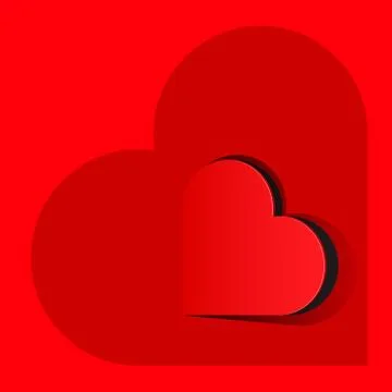 Realistic Red Heart inside a large heart 스톡 일러스트
