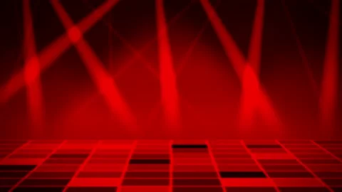 Realistic red light beam shines on the stage Stock Footage 165933934