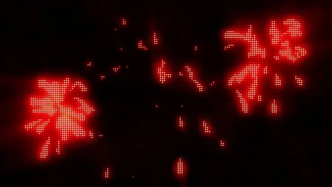 Realistic red light firework shape on black background.  Vídeo Stock 201837836