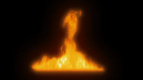 Realistic Red Orange Flame Animation Black Background Stock Footage 315127771