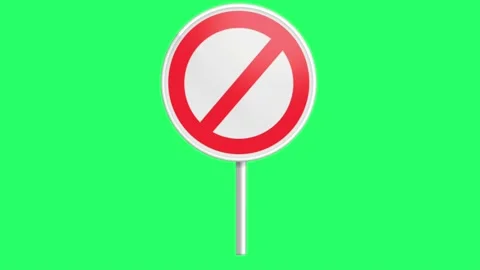Realistic red STOP sign isolate on green background. Stock Footage 166595071