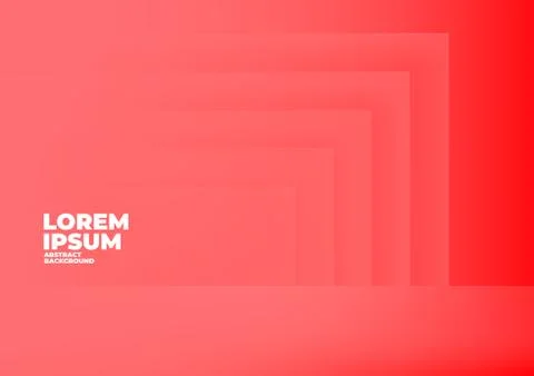 Realistic red studio wall, Empty room interior in minimal square geometric sh Stock Illustration