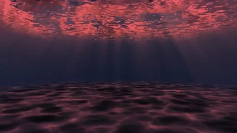 Realistic red sunshine with sea.  Stock Footage 202107321
