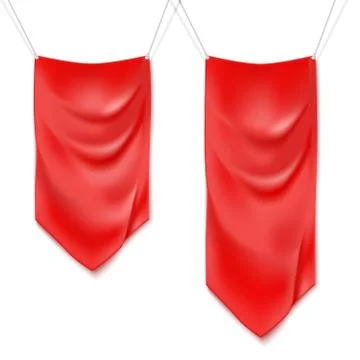 Realistic red textile banners イラスト素材