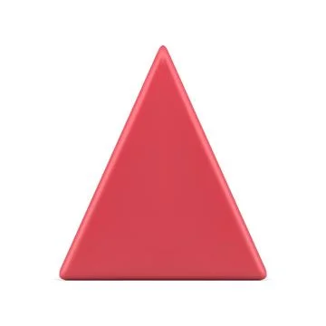 Realistic red triangle glossy pyramid shape Christmas tree bauble or cautio.. Stock Illustration