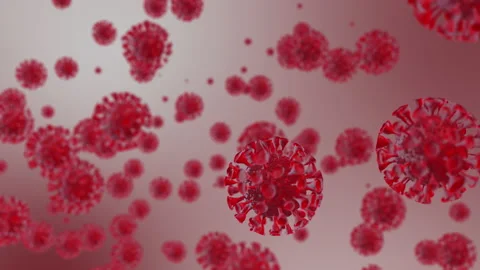 The realistic red virus model and blood cell Coronavirus, COVID-19 medical. Stock Footage 146311096