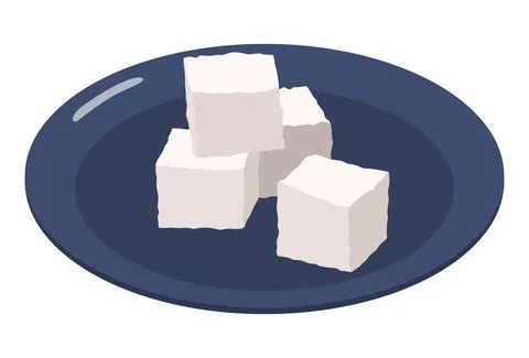 Realistic refined sugar on a white background - Vector Stock Illustration