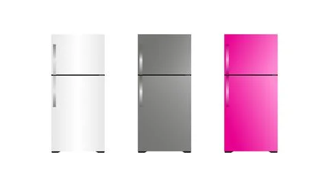 Realistic refrigerators set. Stock Illustration