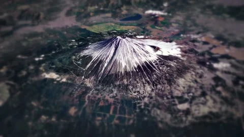 Realistic relief map of Mount Fuji 3D re... | Stock Video | Pond5