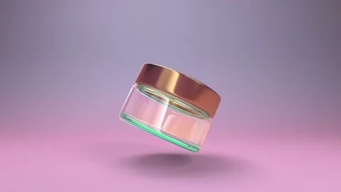 Realistic render of a glass cream container. Video stock 147595722