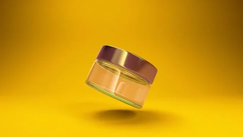 Realistic render of a glass cream container. Video stock 147878360