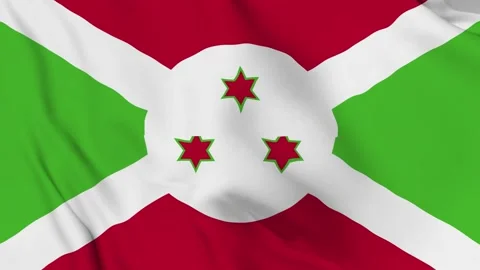 Realistic Republic of Burundi waving flag. Stock Footage 202577341