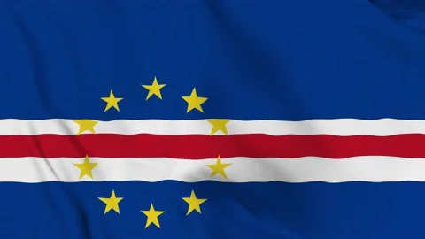 Realistic Republic of Cabo Verde, cape verde, waving flag. Stock Footage 202580053
