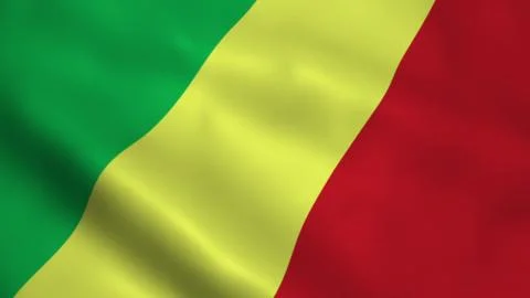 Realistic Republic of the Congo flag Stock Illustration