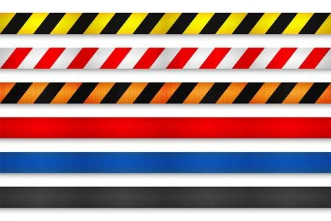Realistic retractable caution belt. Crowd control strap barrier. Queue lines 库存插图