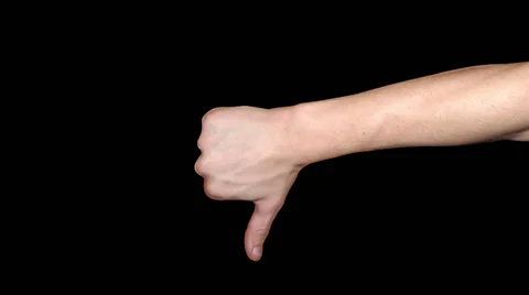 Realistic right hand dislike loop alpha Stock Footage 29666082