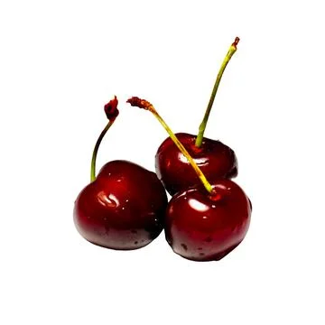 Realistic ripe cherry on a white background with gradient mesh. 3D effect. Ve Illustrazione stock
