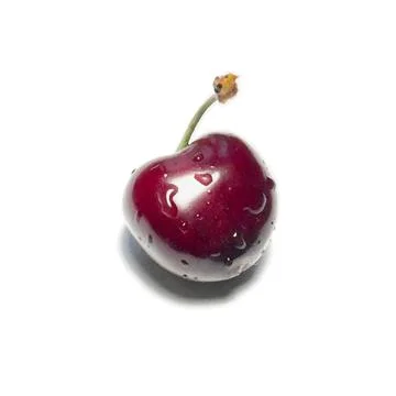 Realistic ripe cherry on a white background with gradient mesh. 3D effect. Ve Stock Illustration