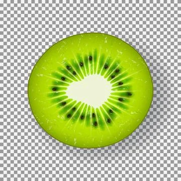 Realistic ripe kiwi slice Stock Illustration