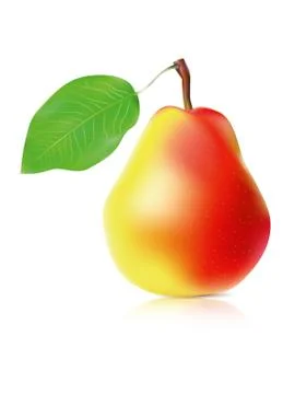 Realistic ripe pear Stock Illustration