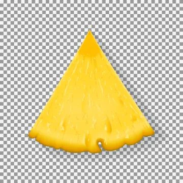 Realistic ripe pineapple slice Stock Illustration