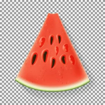 Realistic ripe watermelon slice Stock Illustration