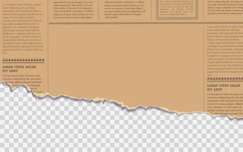 Realistic ripped paper template for collage, news design, or retro-style la.. Ilustración de archivo