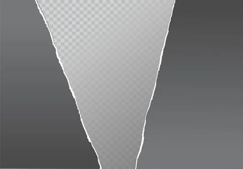Realistic ripped white paper sheets isolated on transparent background. Torn Stock Illustration