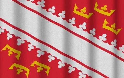 Realistic rippled flag of Alsace Stock Illustration