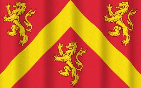 Realistic rippled flag of Anglesey Stock Illustration