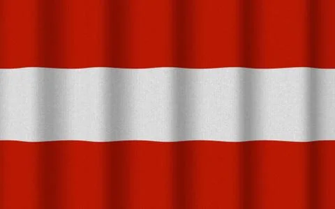 Realistic rippled flag of Austria Stock Illustration
