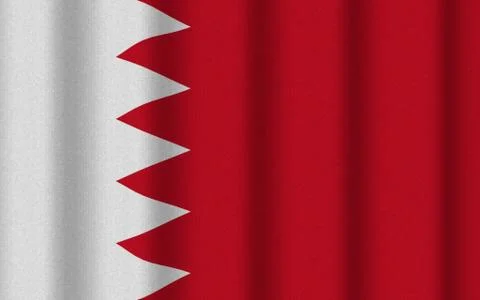 Realistic rippled flag of Bahrain Stock Illustration