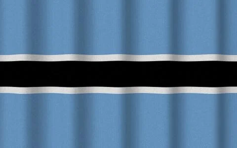 Realistic rippled flag of Botswana Stock Illustration