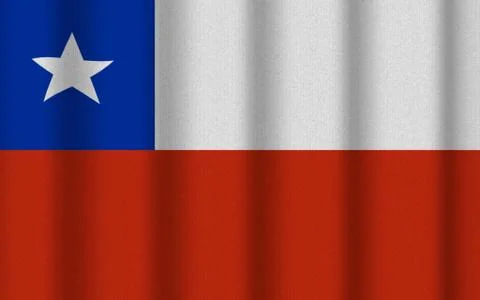 Realistic rippled flag of Chile Stock Illustration