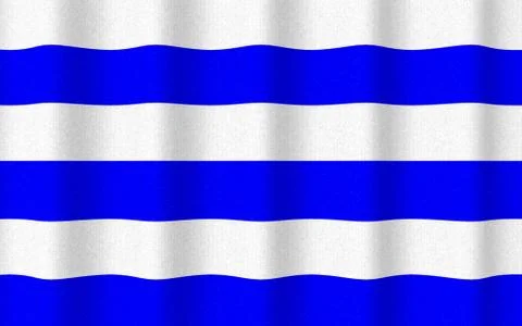 Realistic rippled flag of Dunkirk (Dunkerque) Stock Illustration