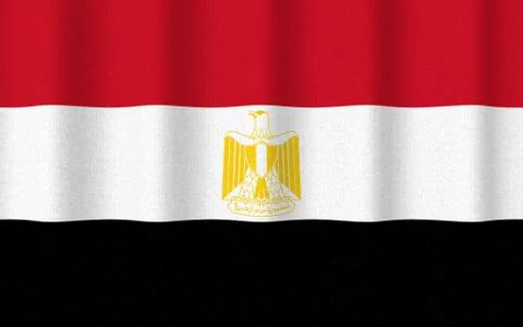 Realistic rippled flag of Egypt Stock Illustration