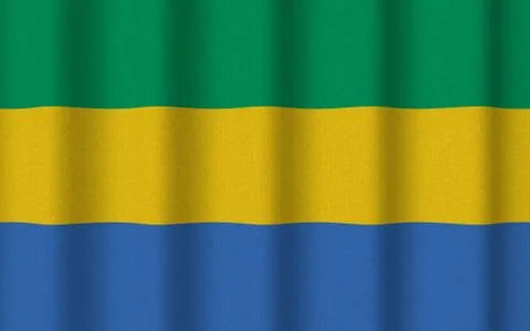Realistic rippled flag of Gabon Stock Illustration