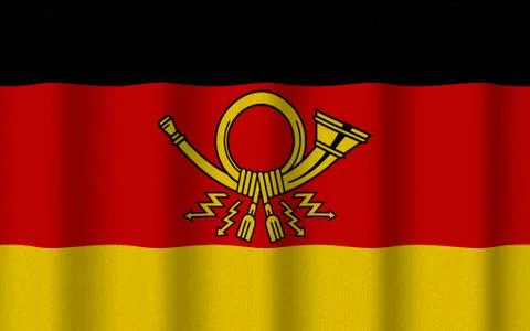 Realistic rippled flag of German Post Stock Illustration