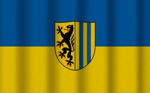 Realistic rippled flag of Leipzig Stock Illustration