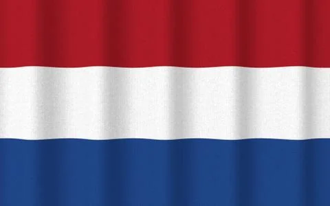 Realistic rippled flag of Netherlands Stock Illustration