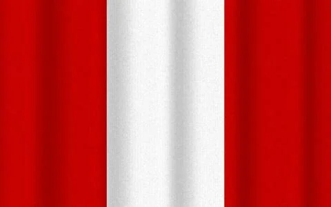 Realistic rippled flag of Peru Stock Illustration