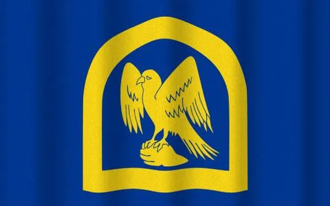 Realistic rippled flag of Wing Stock Illustration