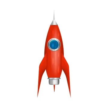 Realistic rocket isolated on transparent background. Vector illustration. Stock Illustration