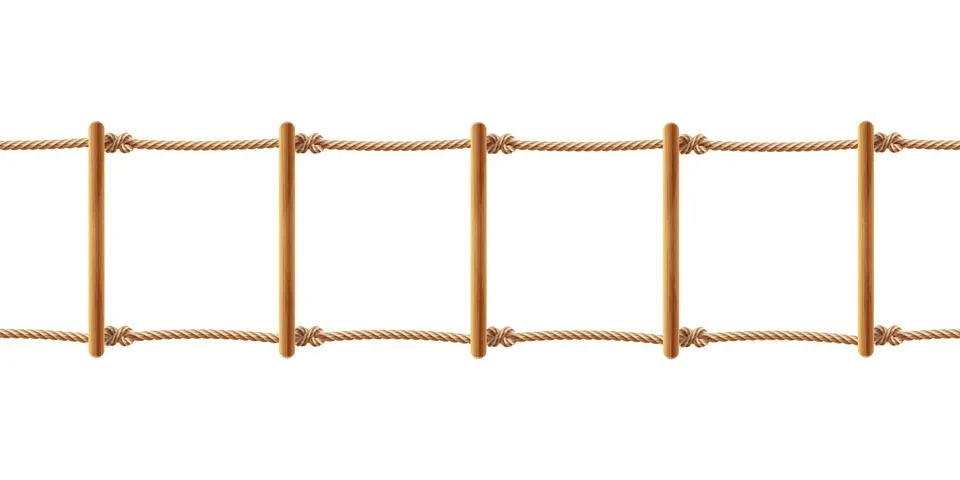 Realistic rope ladder, seamless pattern Illustrazione stock
