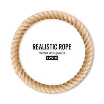 Realistic Rope Vector. 3D Circular Rope Isolated On White Background Stock Illustration