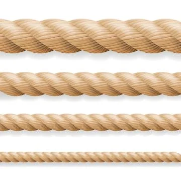 Realistic Rope Vector. Different Thickness Rope Set Isolated On White Background Stockillustratie