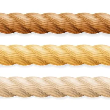 Realistic Rope Vector. Different Thickness Rope Set Isolated On White Background Stock Illustration