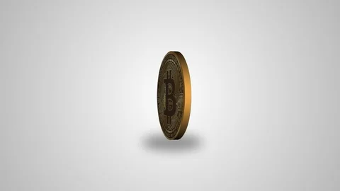Realistic rotating bitcoin coin on a white background. Looping. 스톡 동영상 101304606