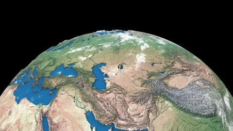 Realistic rotating Earth planet isolated on black background. Video stock 117596452