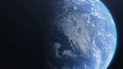 Realistic Rotating Earth Sunset Over America Stock Footage 138310055